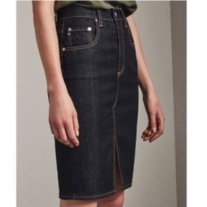 AG jeans Adriano Goldschmied Emery denim skirt high waisted dark wash slit 26